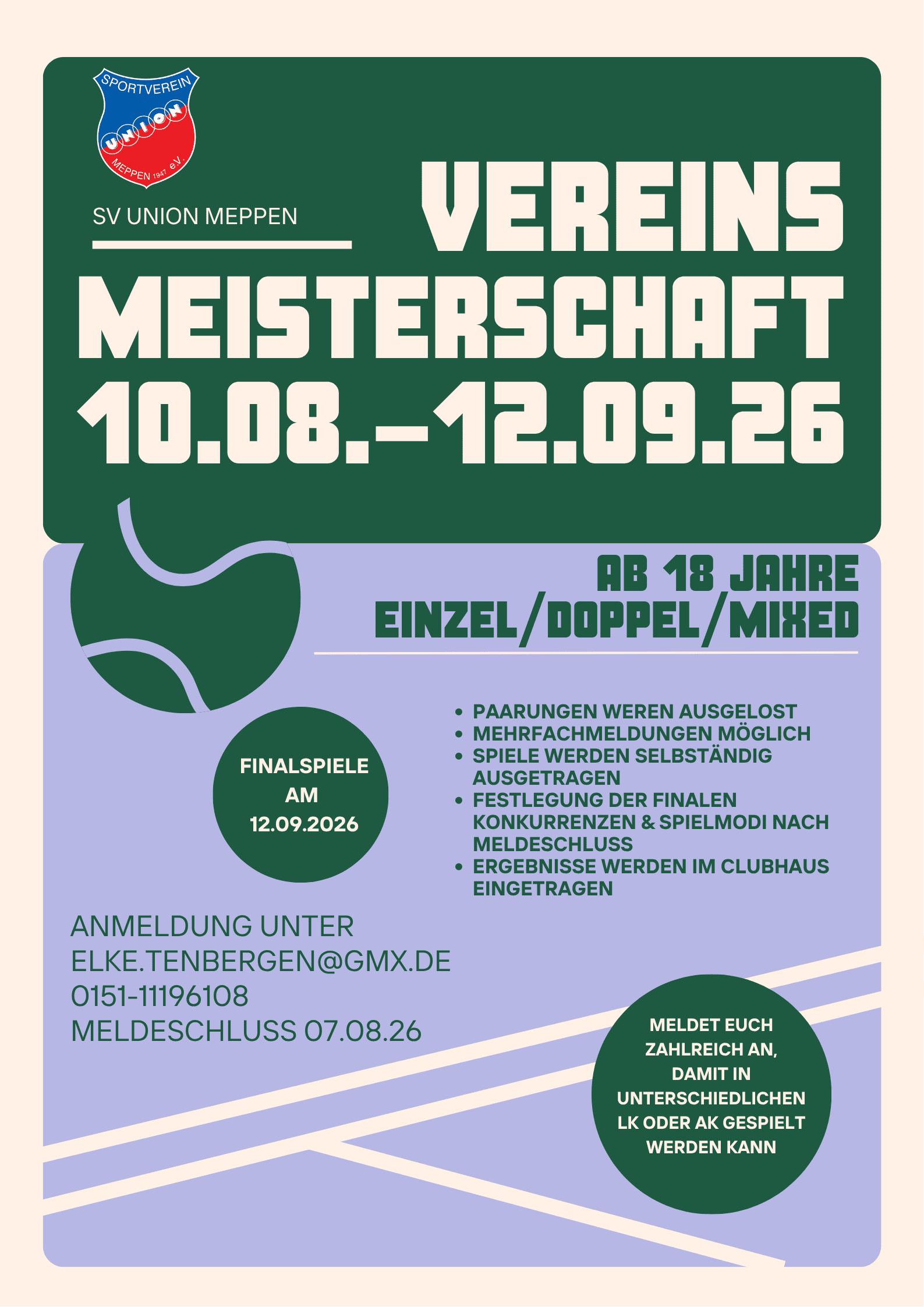 Poser Vereinsmeisterschaften Poster Vereinsmeisterschaft